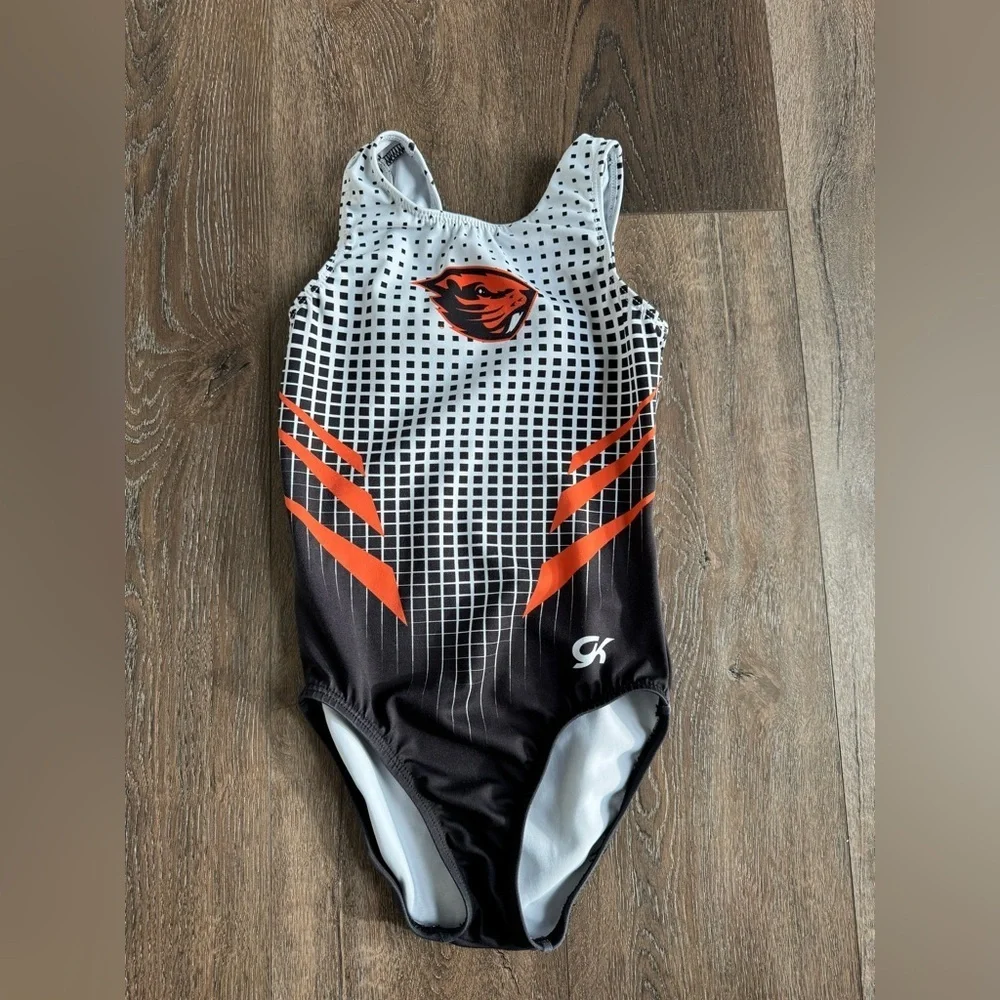 Oregon State Beavers GK Gymnastics Leotard, child size medium.